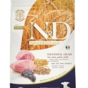 Фармина НД АНЦЕСТРАЛ ДОГ LAMB, SPELT, OATS&BLUEBERRY Puppy mini Корм д/щенков мелких пород 800г Ягне