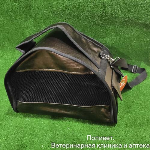 Сумка-переноска для животных, полукруглая, искусственная кожа, 40 х 20 х 27см, коричневая 3864985