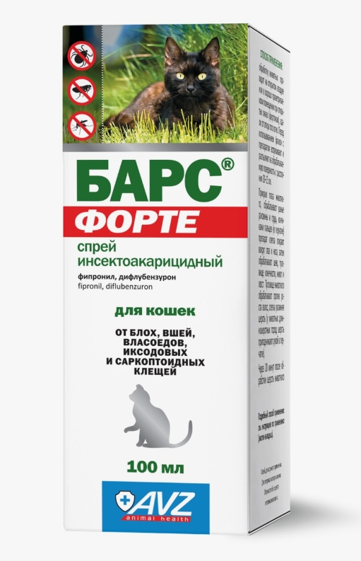 Барс Форте спрей д/кошек инсектоакарицидный 100мл