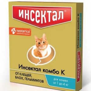 Инсектал Комбо К р-р д/наружного прим. д/кошек 1-4кг пип. 0,4мл №1