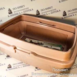 Туалет Дуня для кошек полная комп., пепельно-роз