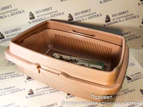 Туалет Дуня для кошек полная комп., пепельно-роз