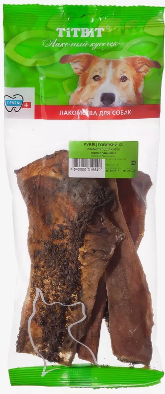 Titbit лакомство Рубец говяжий XL д/собак 66г 319540