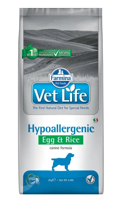 Фармина Vet Life HIPO Egg & Rice Корм для собак гипоаллергенный 2кг Яйцо с рисом (5272)