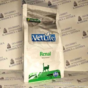 Фармина Vet Life RENAL Корм д/кошек при заболеваниях почек 2кг (5302)