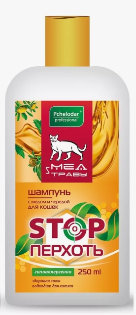 Шампунь ПЧЕЛОДАР для кошек с мёдом и чередой 250мл 1038