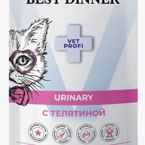 Бест Диннер Vet Profi Urinary паучи для кошек кусочки в соусе с телятиной 0,085 кг 7424