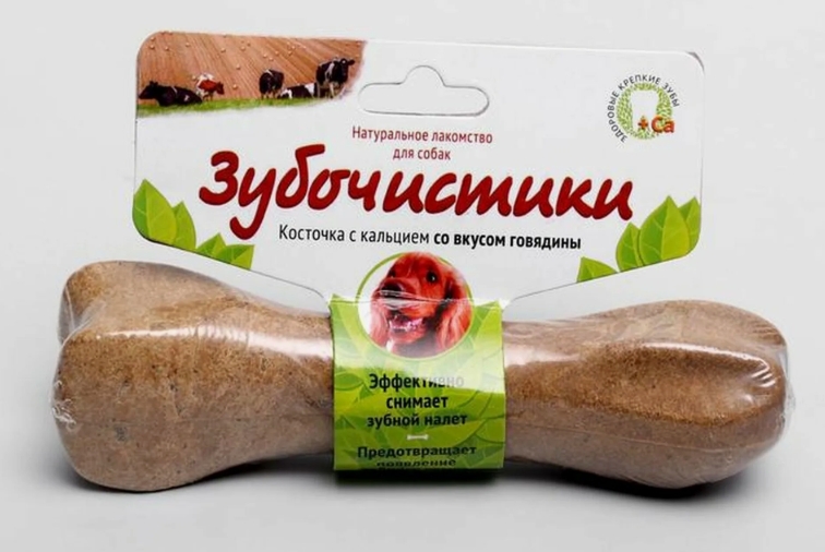 Лакомства Зубочистики д/собак средних пород Говядина 95г 1шт