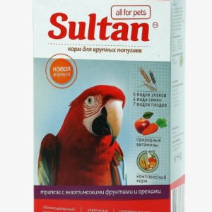 Султан зерносмесь д/крупных попугаев трапеза Орехи/Экзотические фрукты 400г