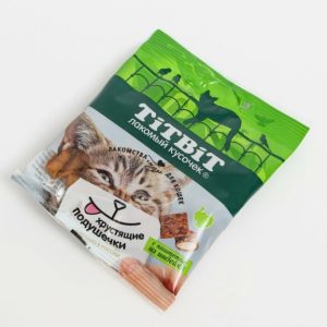 Хрустящие подушечки для кошек с паштетом из индейки 30 г
