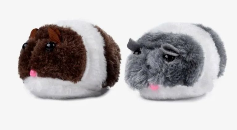 Игрушка  д/кошек мягкая Хомячок 8.5х7х6см меховой с заводным механизмом, микс