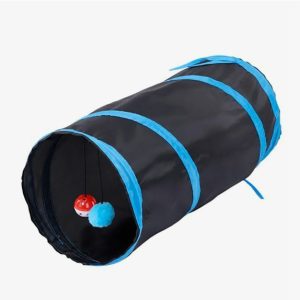 Игрушка  д/кошек Тоннель 48х25см с дразнилками Шарики 2шт меховой d=4см колокольчиком d=3.5см