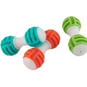 Игрушка  д/собак Гантель квакающая 14х6см, микс