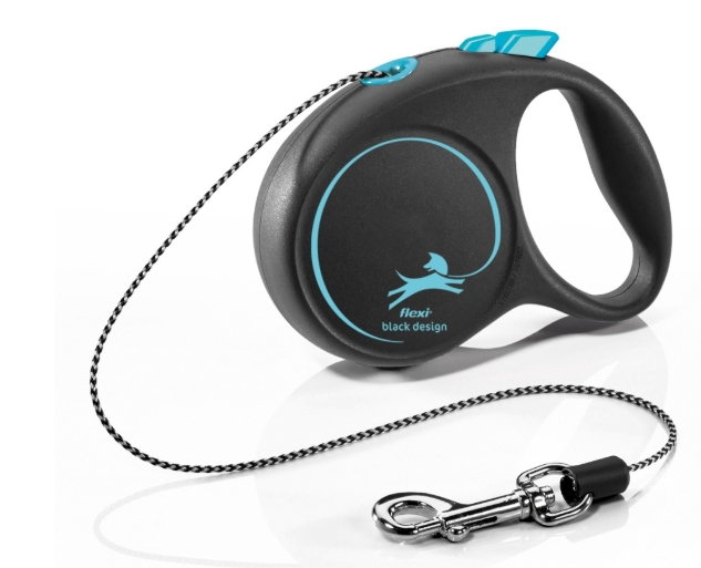 Поводок-рулетка Flexi Black Design cord XS 3m 8 kg blue