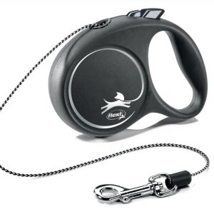 Поводок-рулетка Flexi Black Design cord XS 3m 8 kg silver