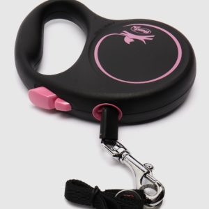 Поводок-рулетка Flexi Black Design tape S 5m 15 kg pink