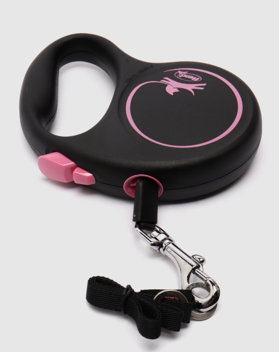 Поводок-рулетка Flexi Black Design tape S 5m 15 kg pink