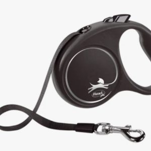 Поводок-рулетка Flexi Black Design tape S 5m 15 kg silver