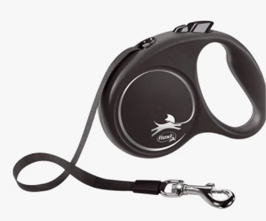 Поводок-рулетка Flexi Black Design tape S 5m 15 kg silver