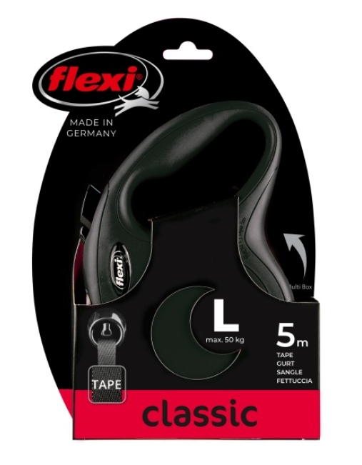 Поводок-рулетка Flexi New Classic tape L 5m 50 kg black
