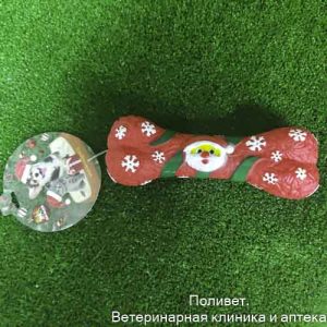 Игрушка пищащая для собак "Новогодняя кость", виниловая, 18 х 5,6 х 4 см 7121471
