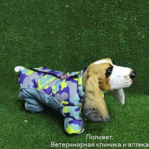 Комбинезон принтованный с замком на спине, размер 12 (ДС 25, ОГ 36, ОШ 28 см),бирюзовый   6968238