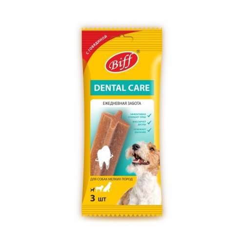 Biff Dental Care жевательный снек с говядиной д/собак мелких пород 45г