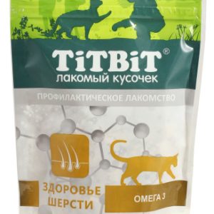 Титбит хрустящие подушечки с лососем д/кошек д/здоровья шерсти 60г