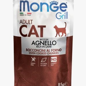 Monge Cat Grill для взрослых кошек, из новозеландского ягненка, паучи 85 г (35102)