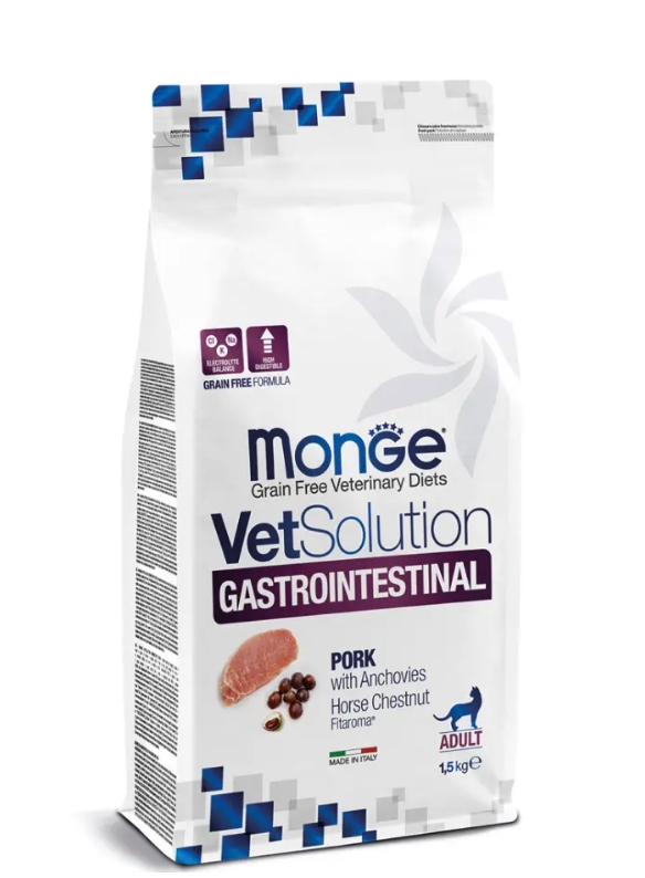 Monge VetSolution Cat Gastrointestinal гастро интестинал для кошек при заболеваниях ЖКТ 1,5 кг