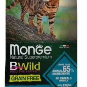 Сухой корм Monge Cat BWild GRAIN FREE для стерилизованных кошек, беззерновой, из тунца, 1,5кг