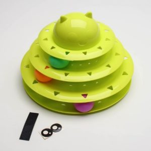Игровой комплекс "Пижон" для кошек с 3 шариками, 24,5 х 24,5 х 13 см, зелёный   9064612