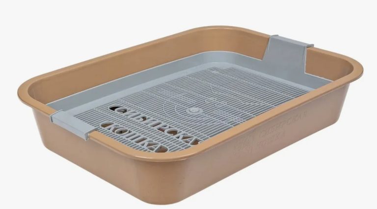 Туалет д/кошек Сибирская Кошка с сеткой 37,5*27*7,5см цвет в ассорт.
