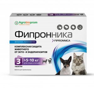 Фипронника таб. д/приема внутрь д/собак и кошек массой 5-10кг №3