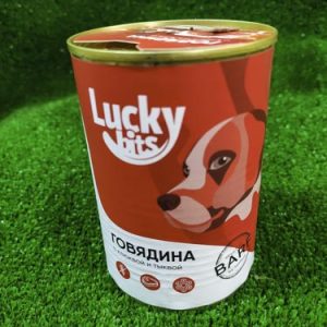 Консервы для собак всех пород с 6 мес. Lucky bits говядина с клюквой и тыквой, 400 г (Лаки битс)