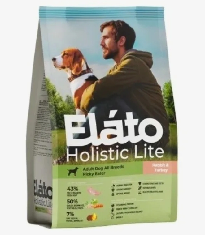Elato Holistic Lite корм д/взр. собак всех пород и привередливых 2кг Кролик и Индейка (8414)