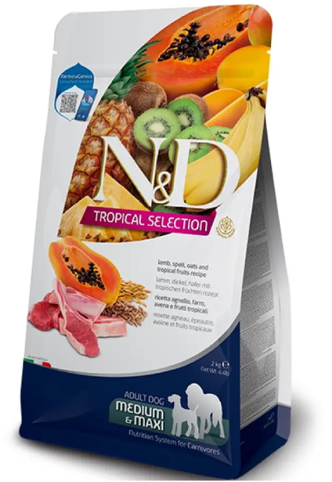 Фармина НД ДОГ Tropical Selection Корм д/взр. собак средн. и крупн. пород 10кг Ягненок и тропич. фру