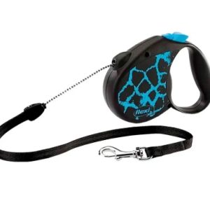Поводок-рулетка Flexi Safari cord M 5m 20 kg blue Giraffe
