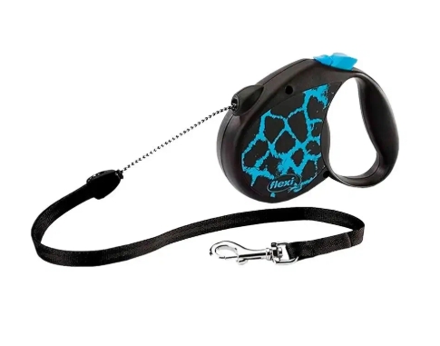 Поводок-рулетка Flexi Safari cord M 5m 20 kg blue Giraffe