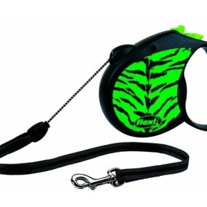 Поводок-рулетка Flexi Safari cord S 5m 12 kg green Tiger