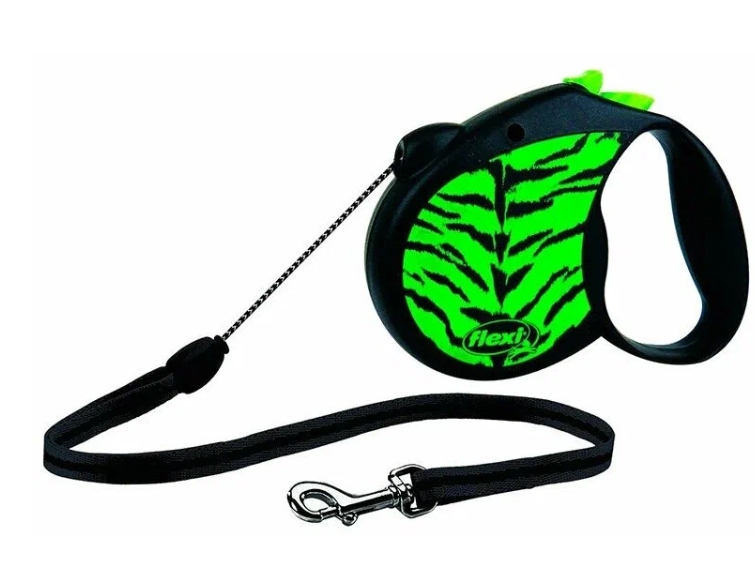 Поводок-рулетка Flexi Safari cord S 5m 12 kg green Tiger