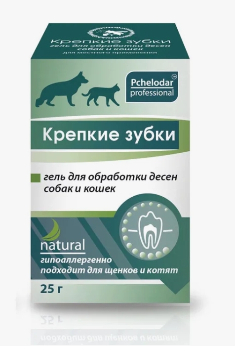 Крепкие зубки Гель для обработки десен собак и кошек 25г 1028