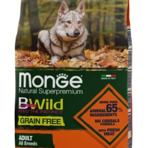 Сухой корм Monge Dog BWild GRAIN FREE для взрослых собак, беззерновой, утка с картофелем 2,5 кг