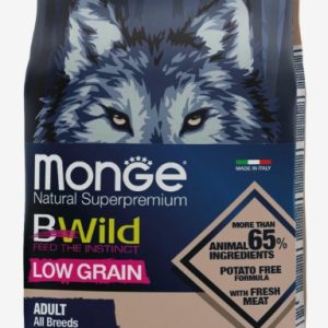 Сухой корм Monge Dog BWild LOW GRAIN для взрослых собак, низкозерновой, из мяса гуся 2,5 кг