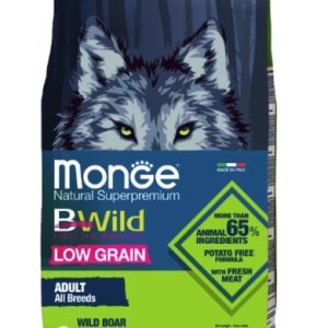 Сухой корм Monge Dog BWild LOW GRAIN для взрослых собак, низкозерновой, из мяса дикого кабана 2,5кг