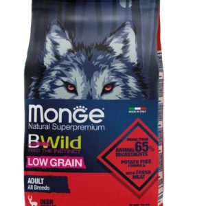 Сухой корм Monge Dog BWild LOW GRAIN для взрослых собак, низкозерновой, из мяса оленя 2,5 кг