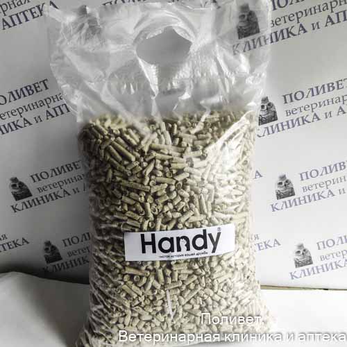Наполнитель древесный (хвоя) с активированным углём Handy pure pine 4 кг. 12л (упак.3пакета)
