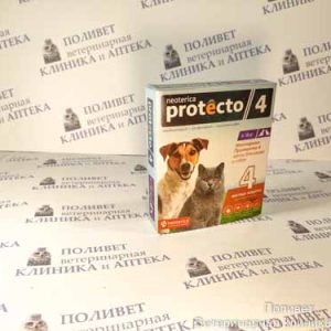 Неотерика Protecto 4 капли д/кошек/собак 4-10кг пипетка x 1,0мл №2 (спайка 5шт)