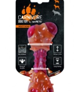 Игрушка для собак Карнивор кость, вкус бекона, красная 14.5 x 5.1 x 5 см MPets 10661699