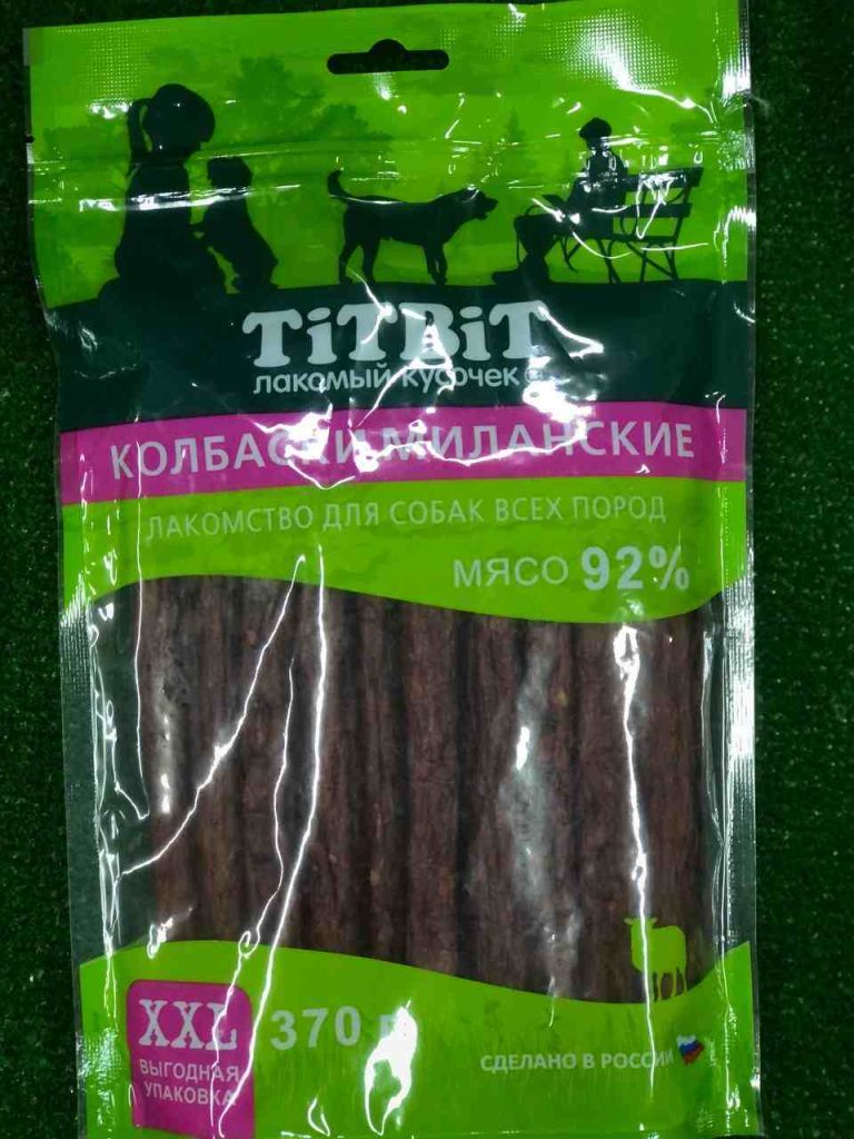 Titbit Колбаски Миланские д/собак всех пород 370г XXL